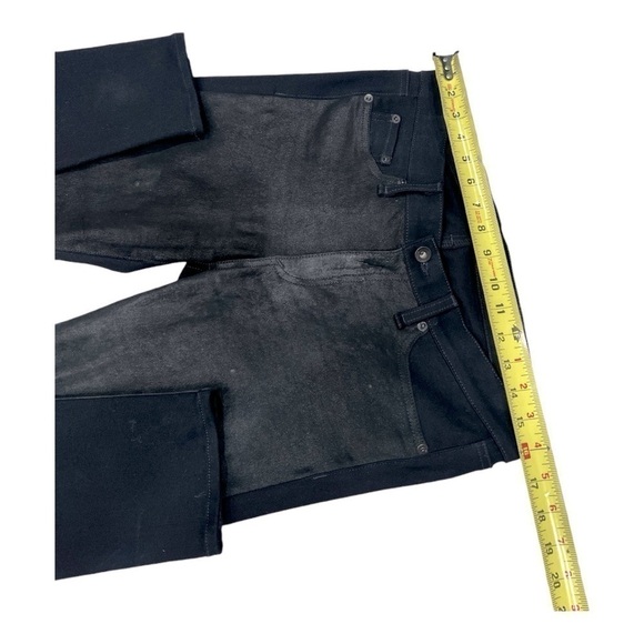 RAG & BONE Lamb Leather & Denim HYDE Coal Black Skinny Jeans size 31 - Picture 11 of 14